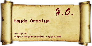 Hayde Orsolya névjegykártya